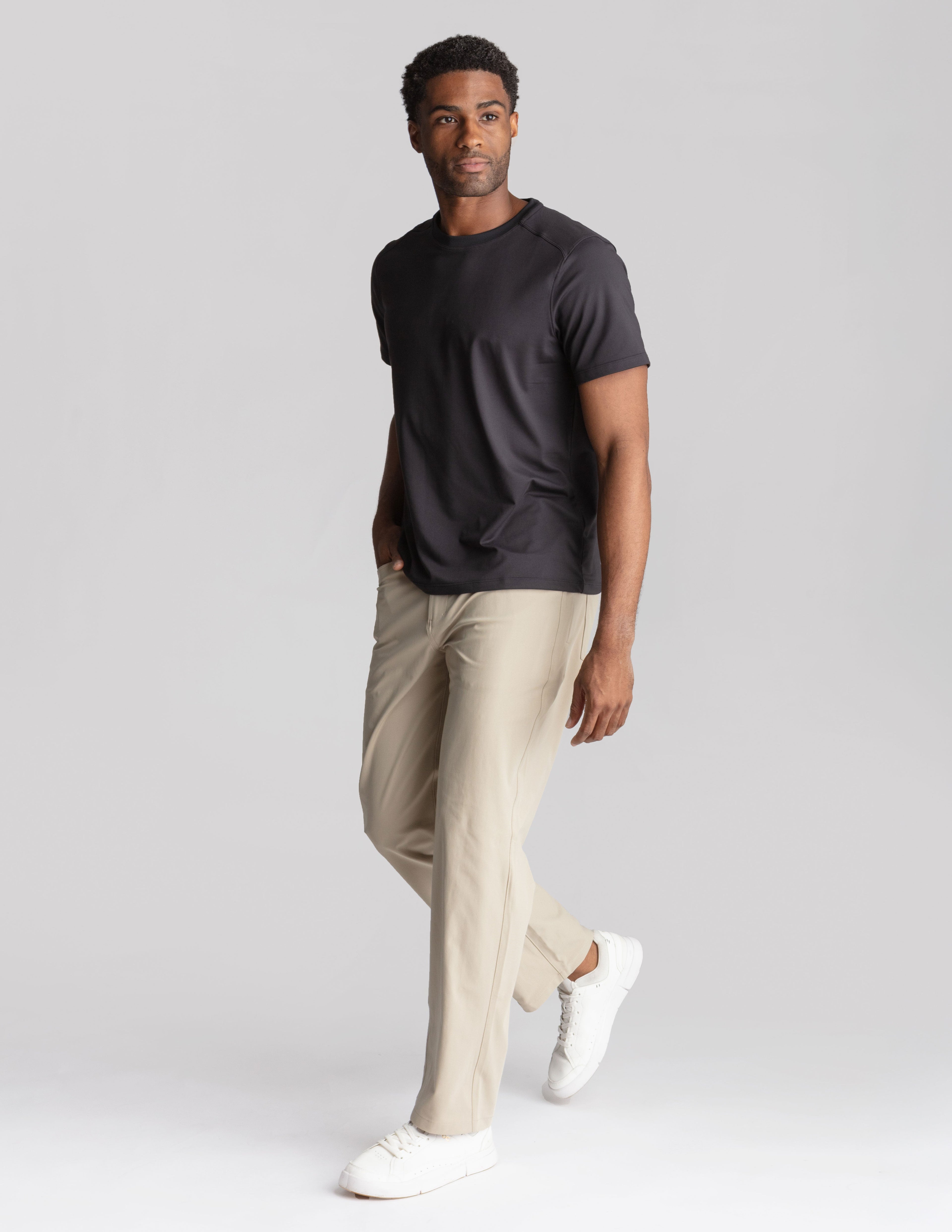 5-Pocket Tech Pants - Khaki - Relaxed Fit (The Theta Waves)