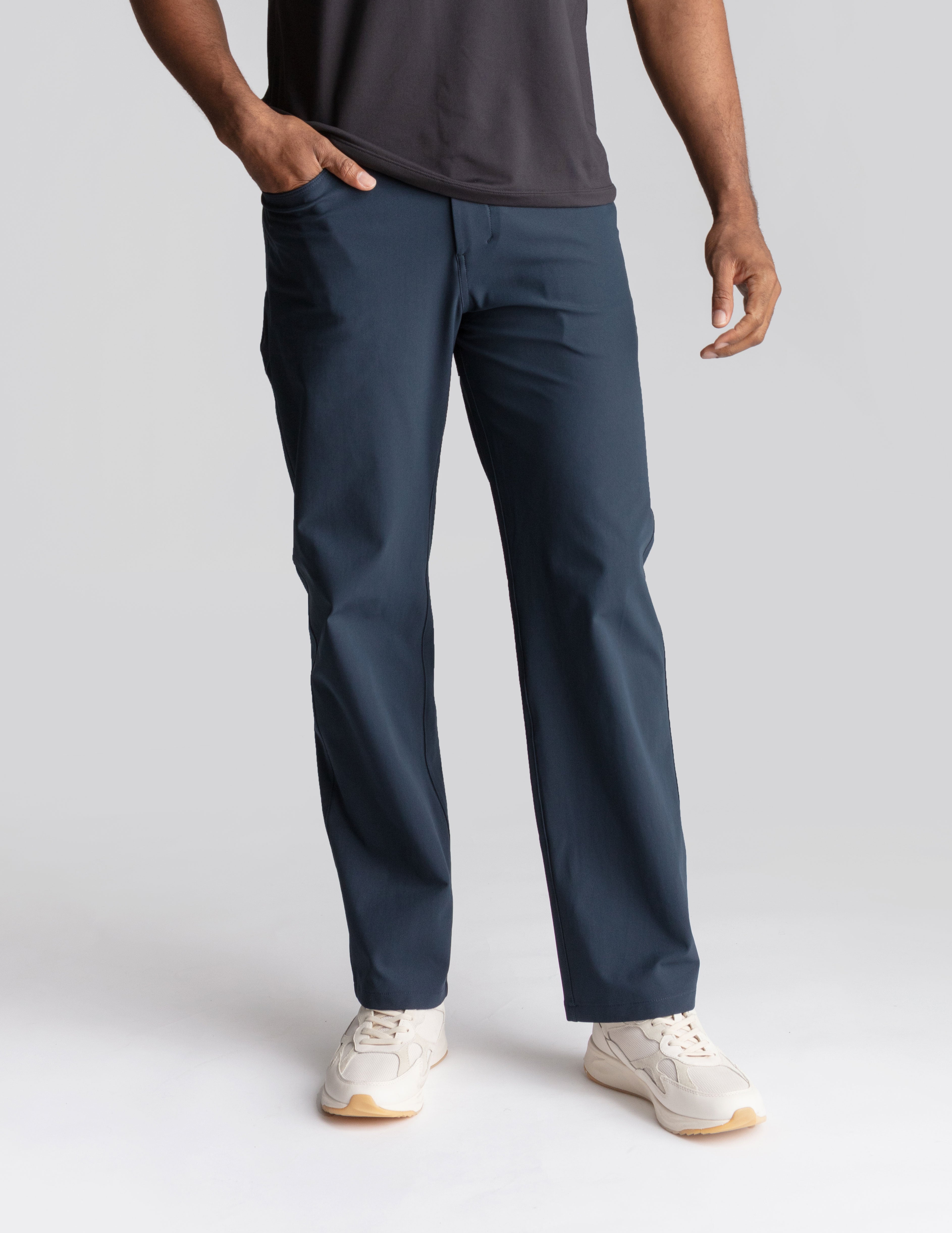 5-Pocket Tech Pants- Navy - Relaxed Fit (The Apollowned)