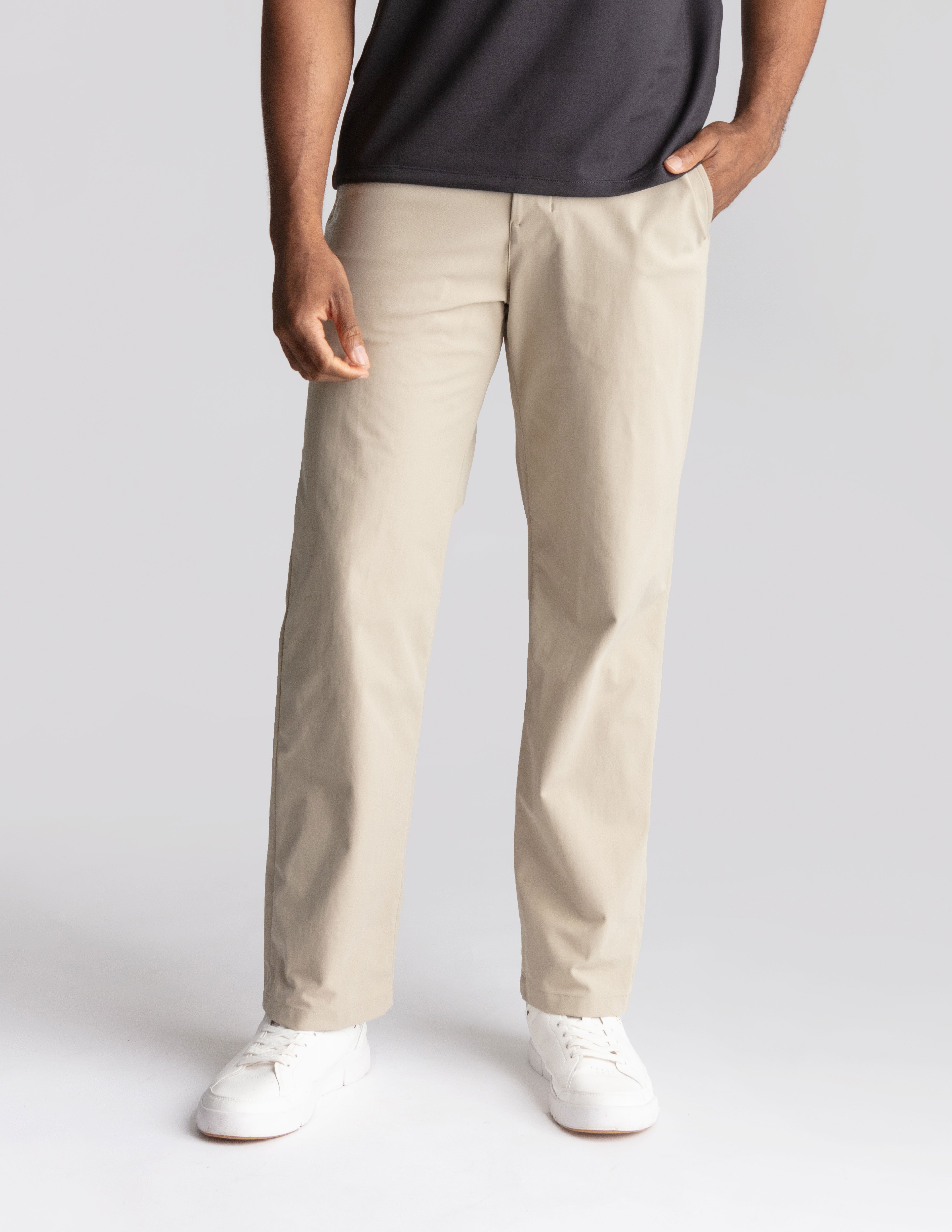 5-Pocket Tech Pants - Khaki - Relaxed Fit (The Theta Waves)