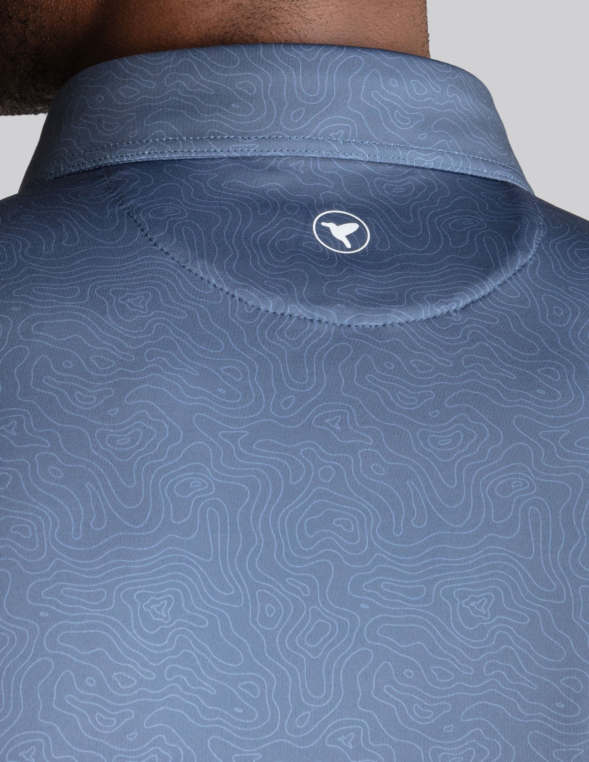 NoFlop Golf Polo - Navy Topo (The Tee &amp; Tea King)