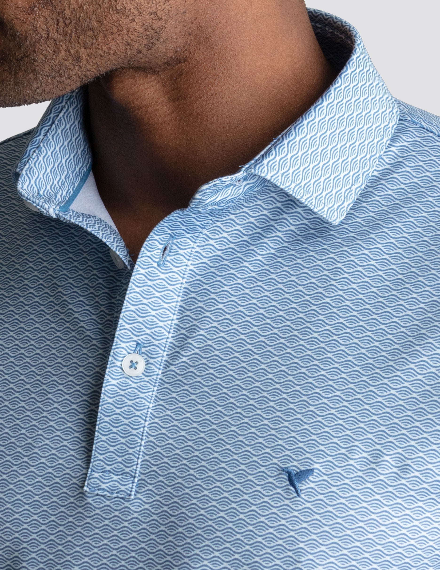 NoFlop Golf Polo - Blue Wave (The Cart Barn Celebrity)
