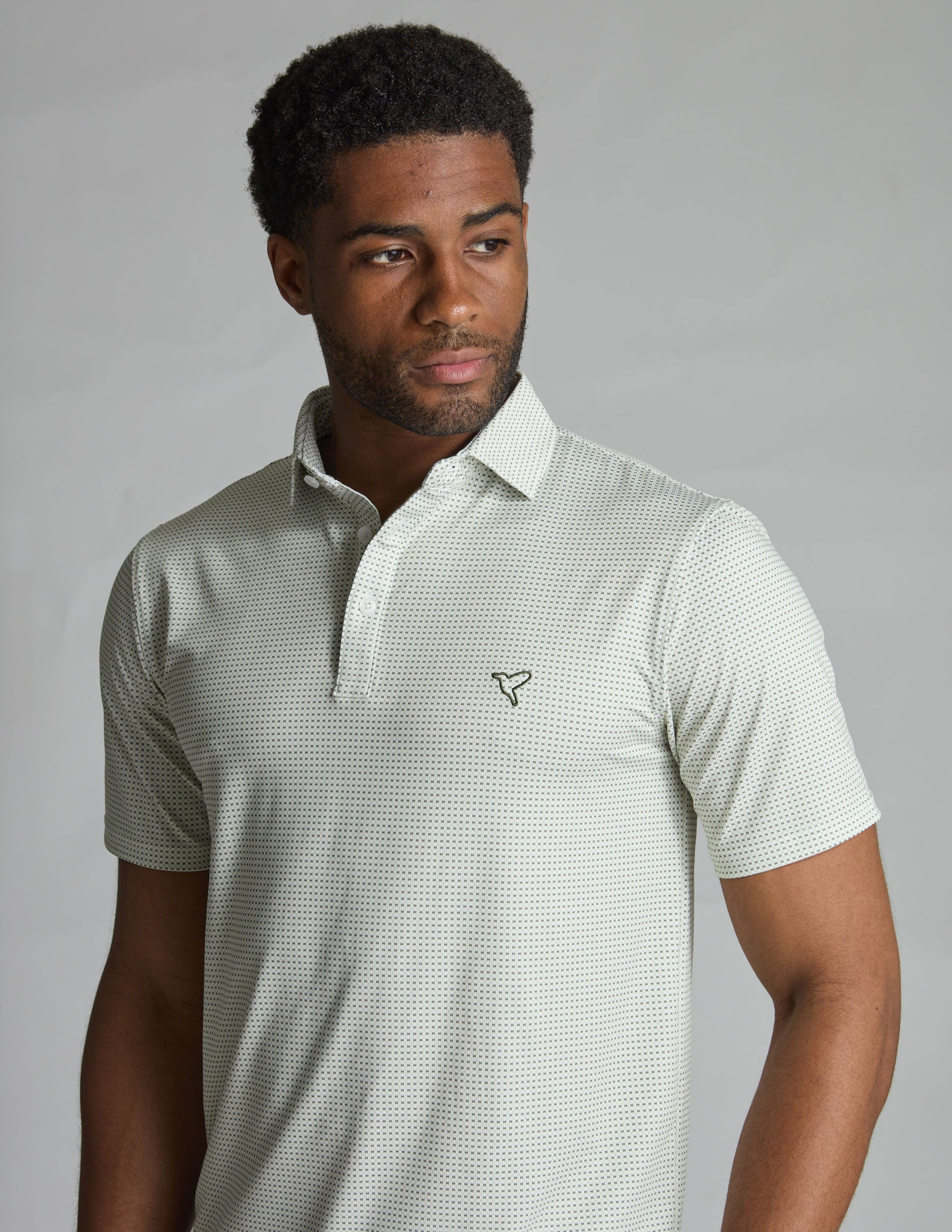 NoFlop Golf Polo - Oatmeal Bowtie (The Jon Daily)