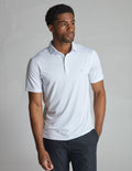 NoFlop Golf Polo - White &amp; Green Topo (The Arnold Palm Squeezer)