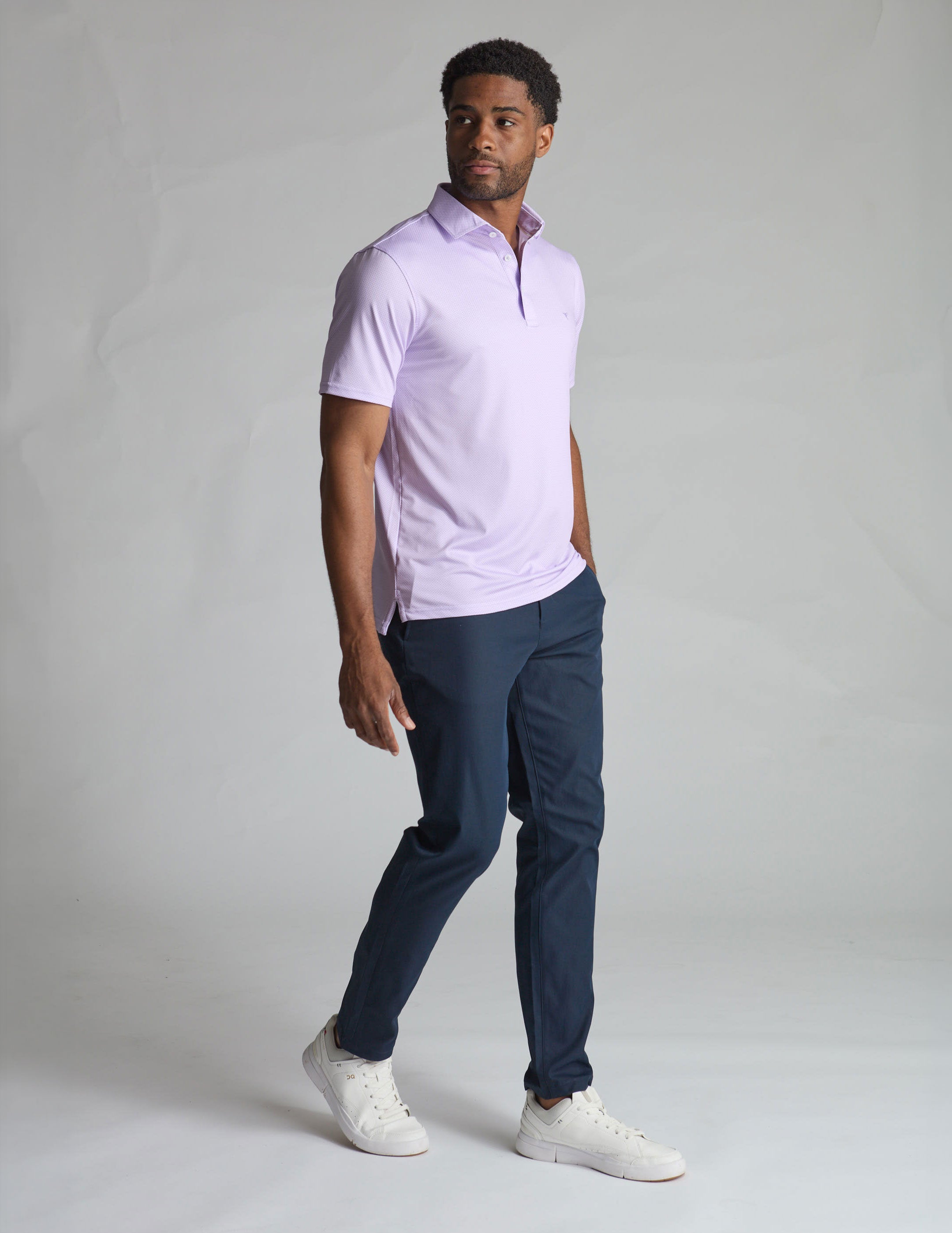 NoFlop Golf Polo - Purple Bowtie (Mulligan's Island)