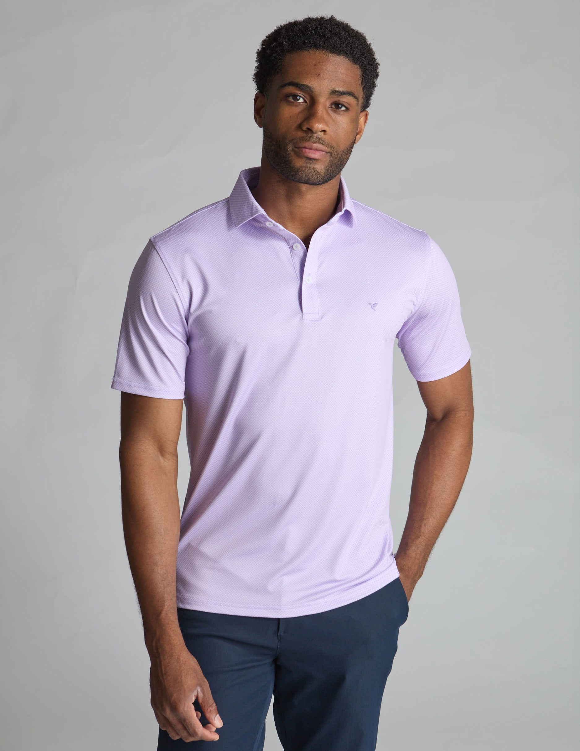 NoFlop Golf Polo - Purple Bowtie (Mulligan's Island)