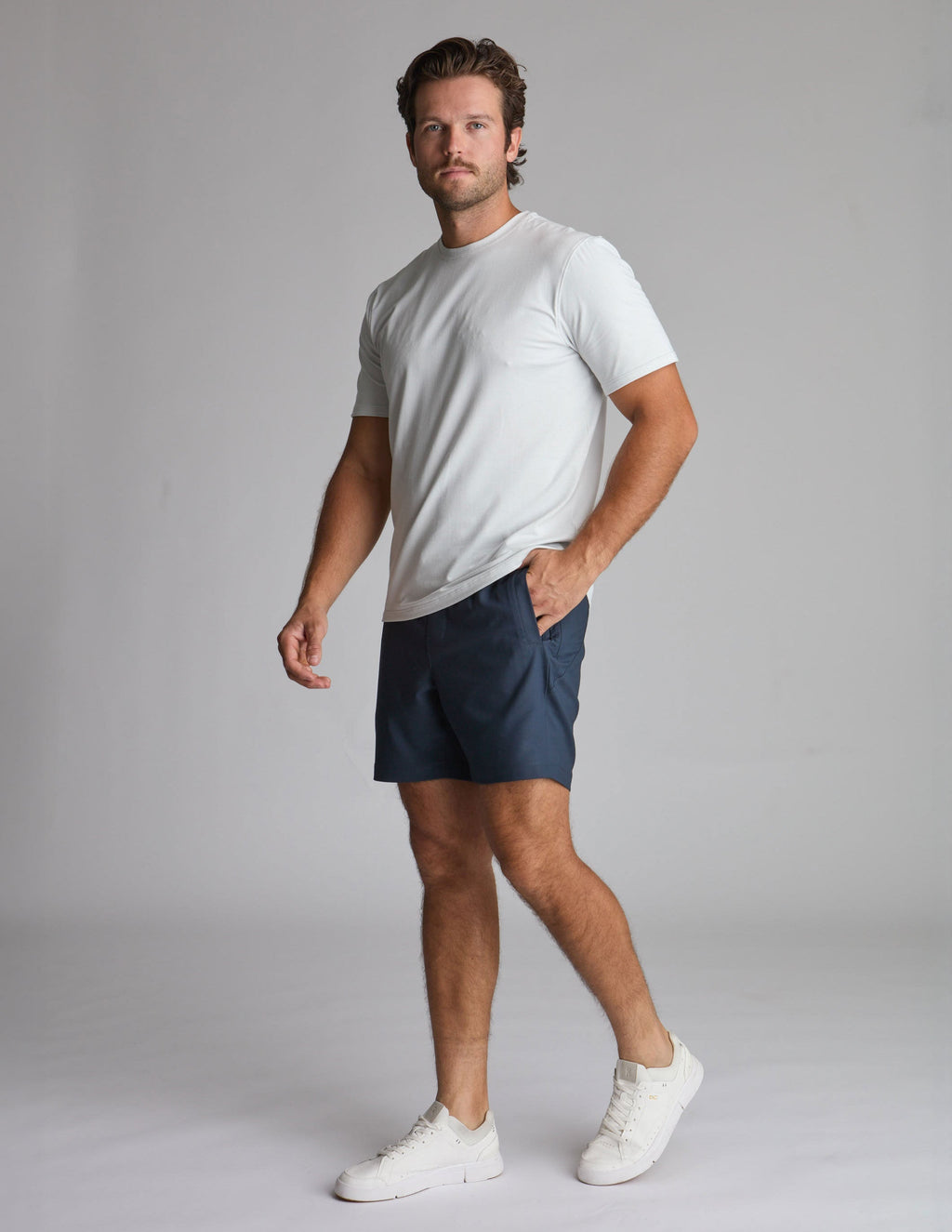 3 in 1 Khaki Shorts - Navy &amp; Royal Ferns (Osmunda the Greats)