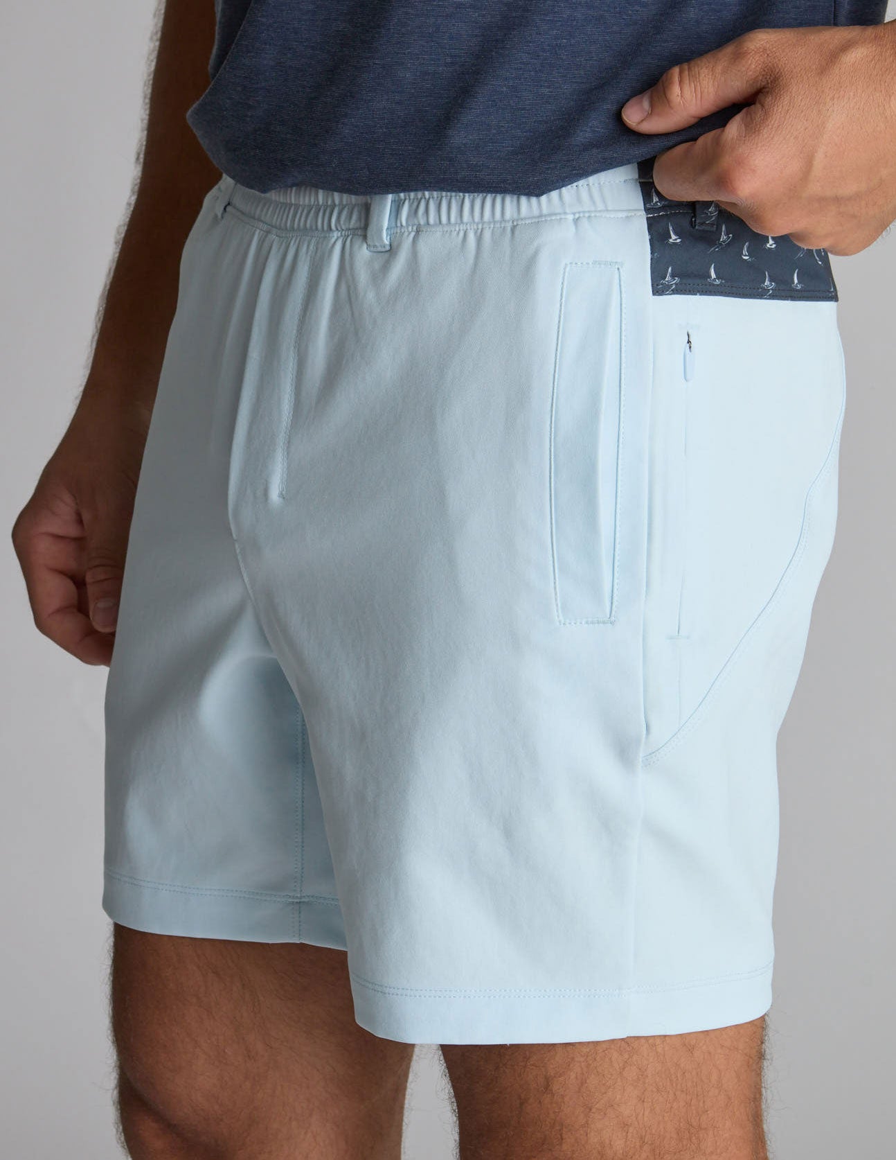 3 in 1 Khaki Shorts - Carolina Blue &amp; Rudder Buddies (The Catalina Wind Mixers)