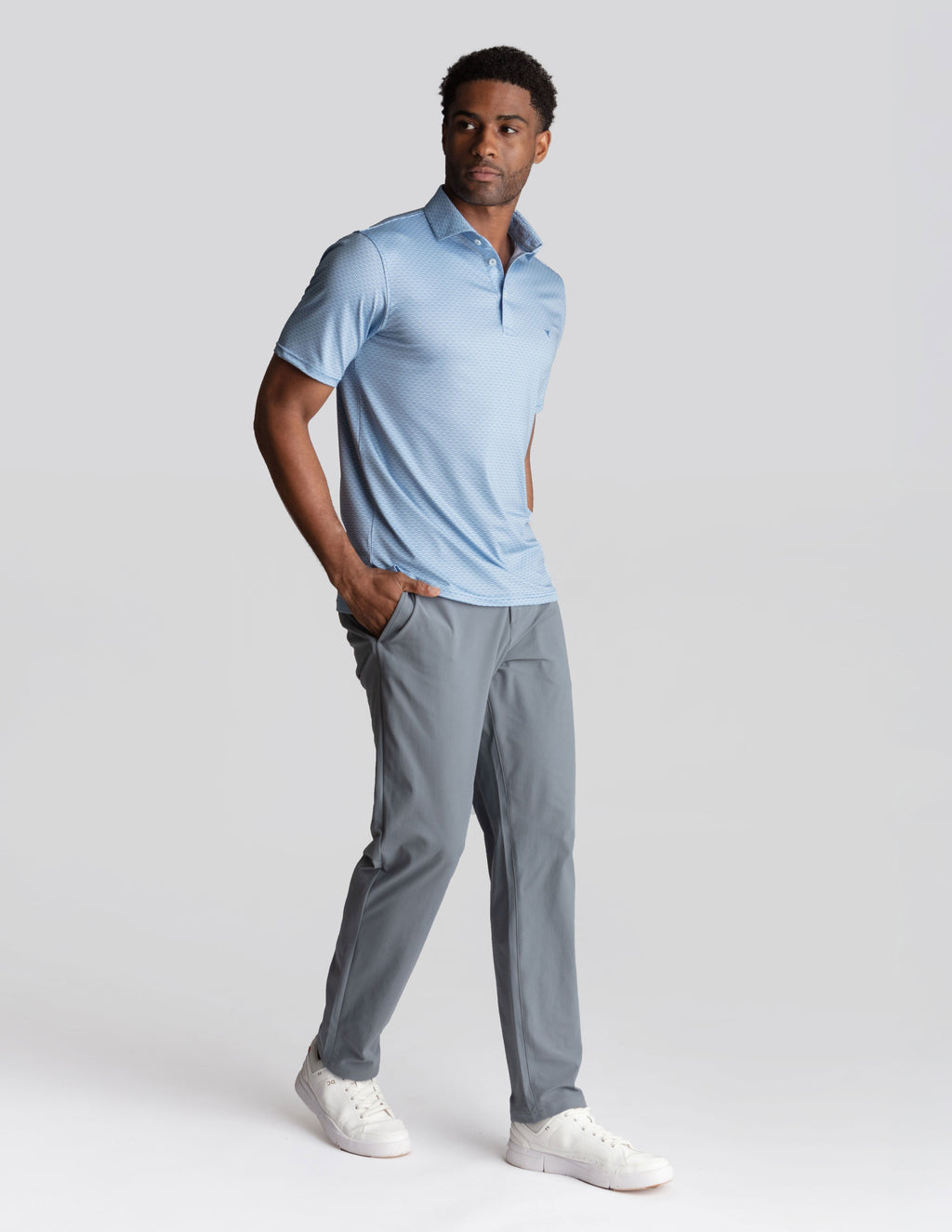 NoFlop Golf Polo - Blue Wave (The Cart Barn Celebrity)