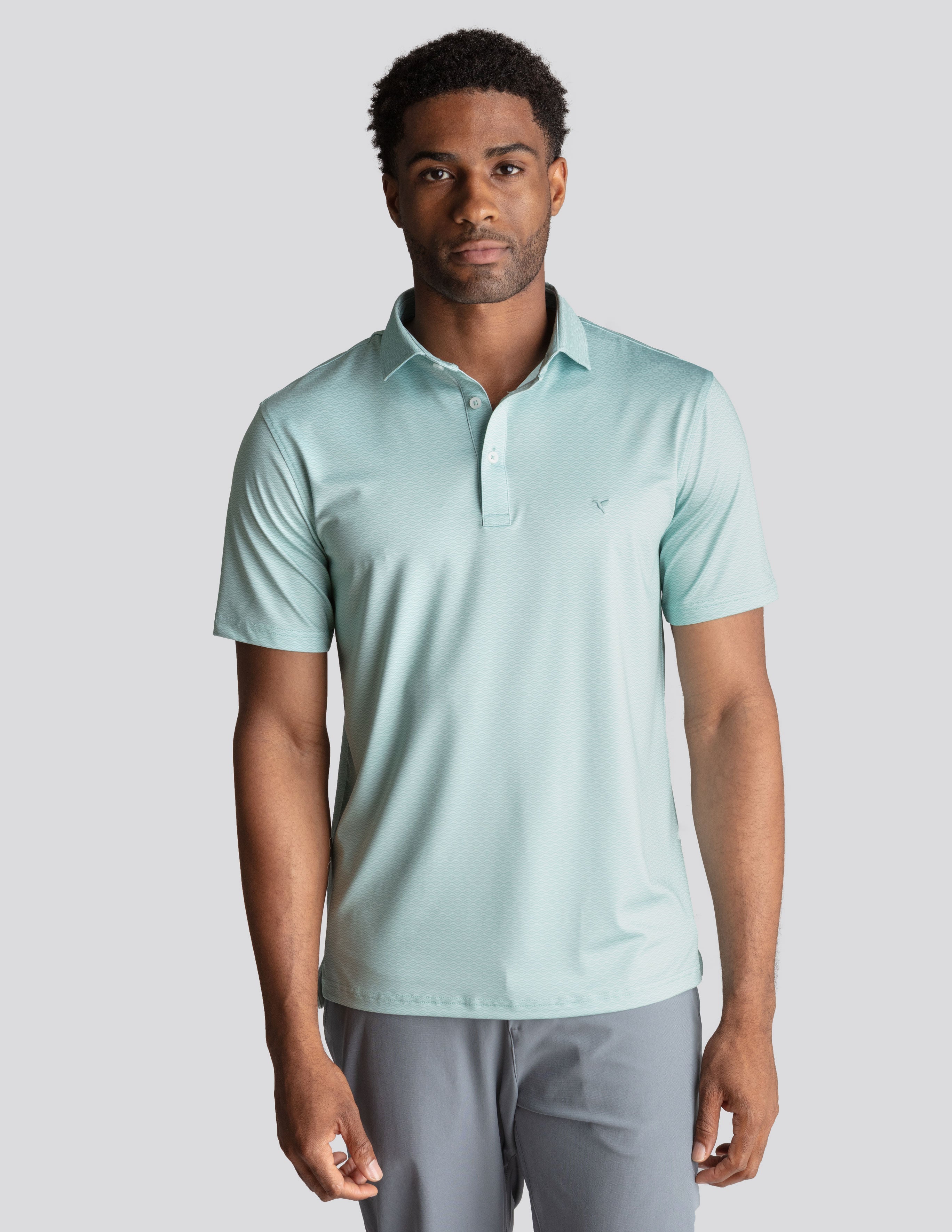 NoFlop Golf Polo - Green Wave (The 18th &amp; Aperol)