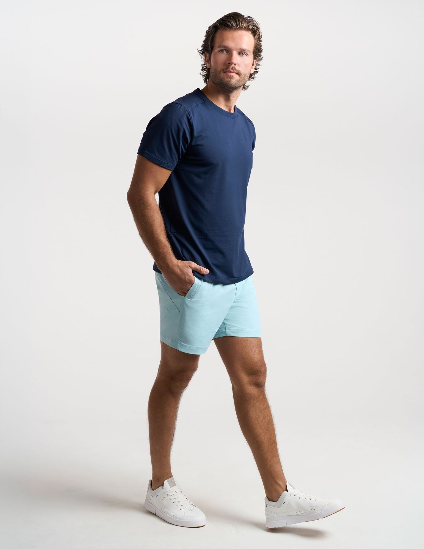 3 in 1 Khaki Shorts - Baby Blue (The Chapel Thrills)