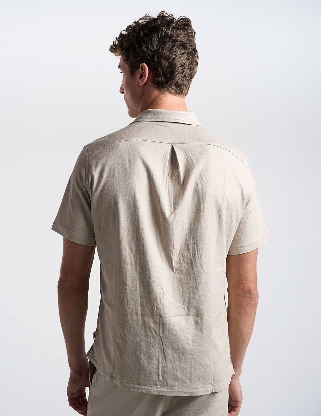 Tech Linen Camp Collar - Beige (The Shoreline)