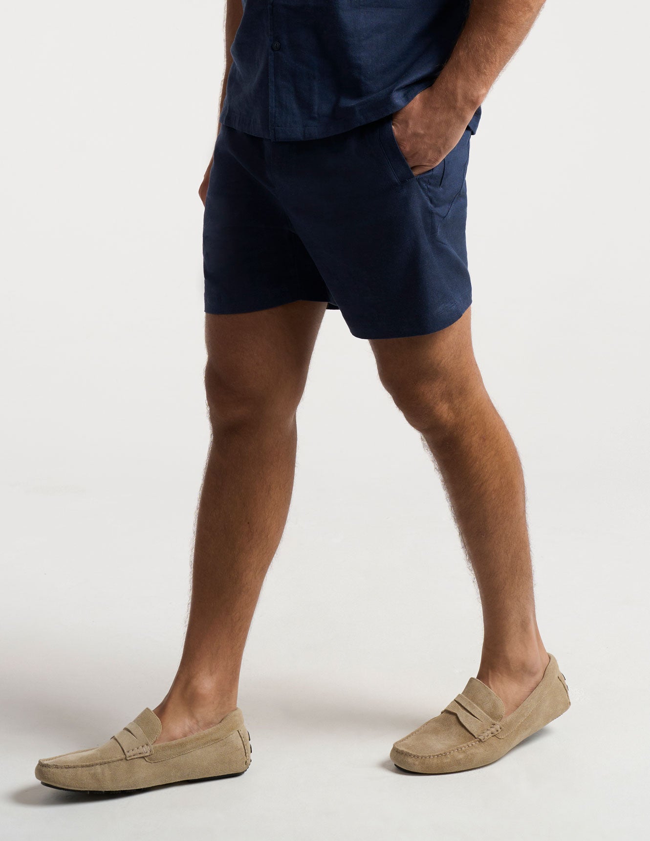 Tech Linen Shorts - Navy (The Summer Weights)