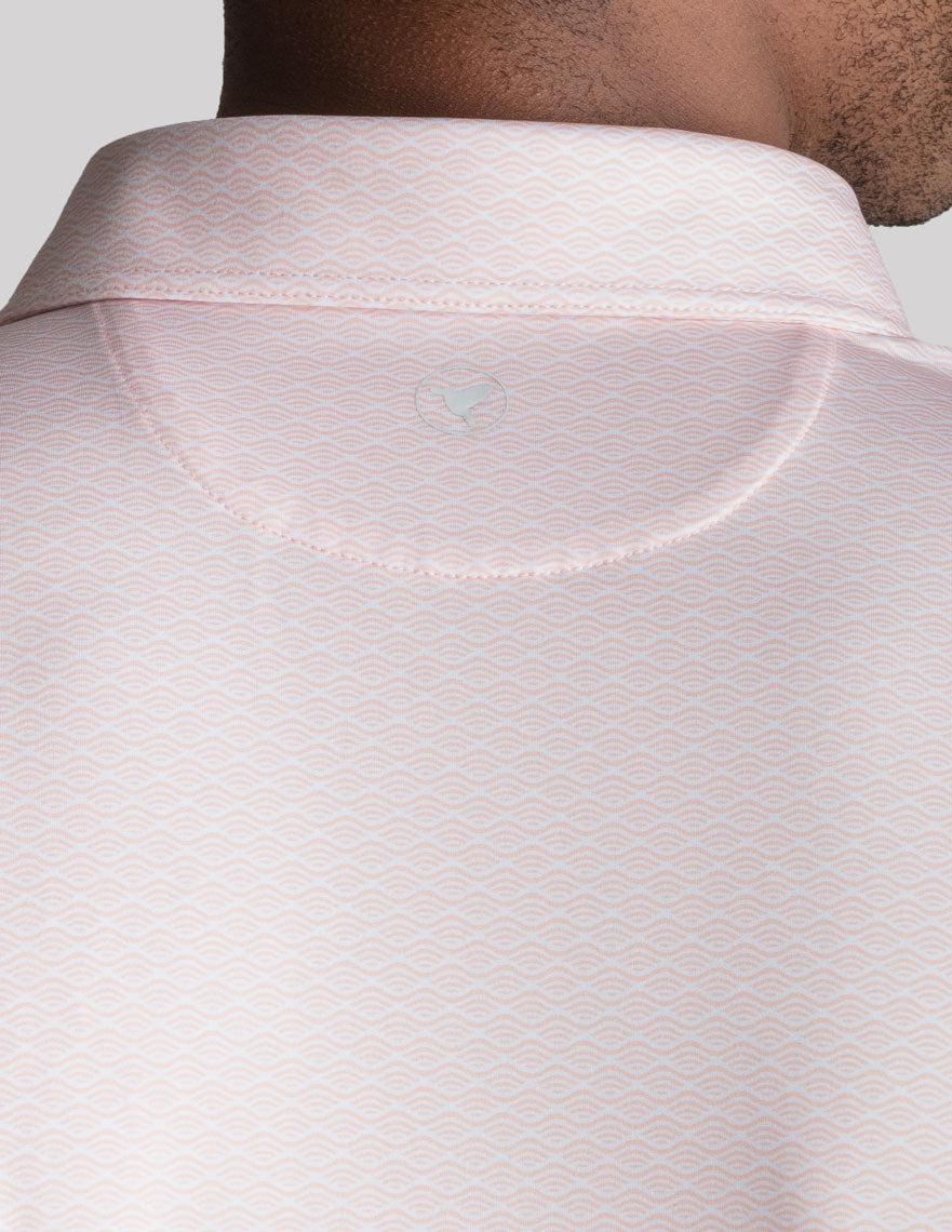 NoFlop Golf Polo - Orange Wave (The Nine &amp; Wine Crew)