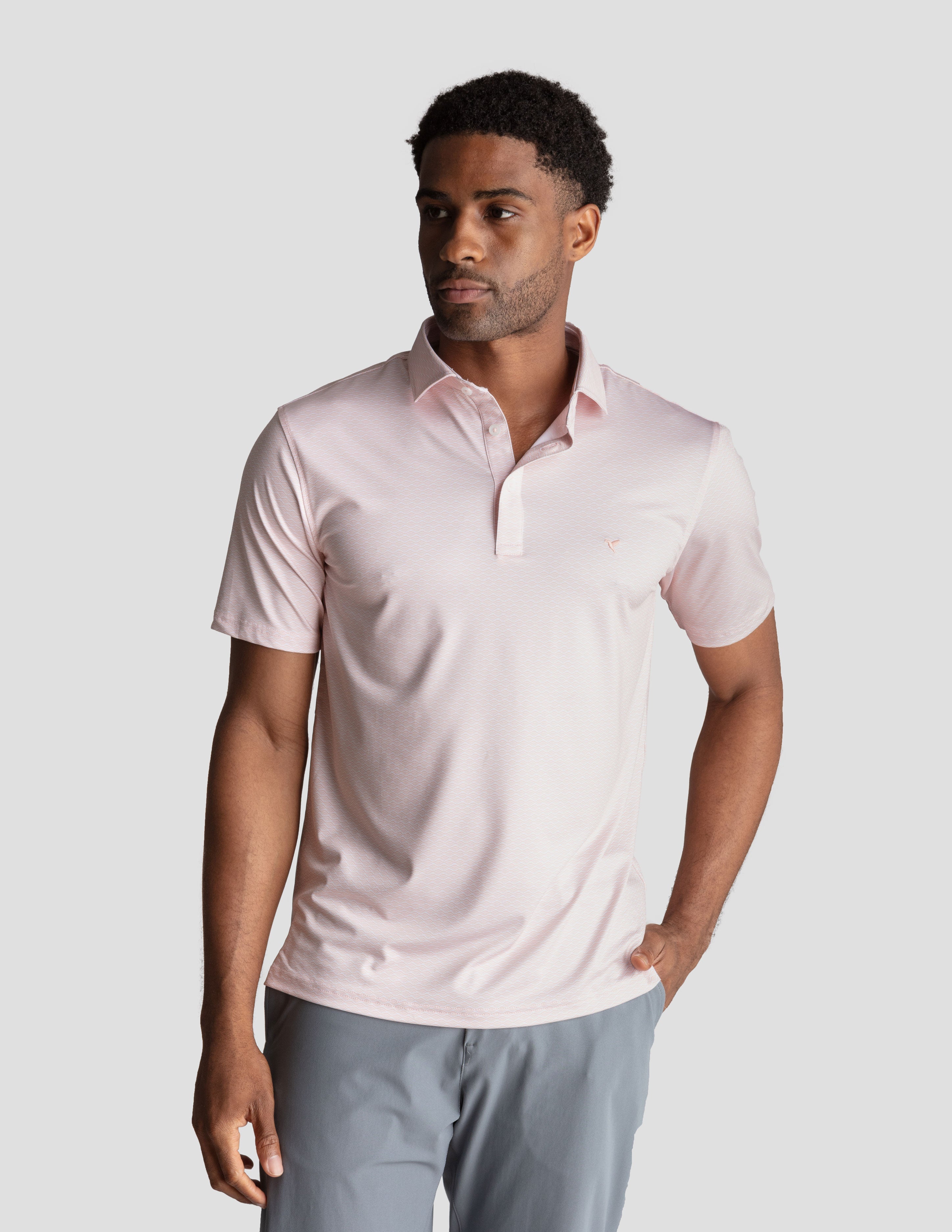 NoFlop Golf Polo - Orange Wave (The Nine &amp; Wine Crew)