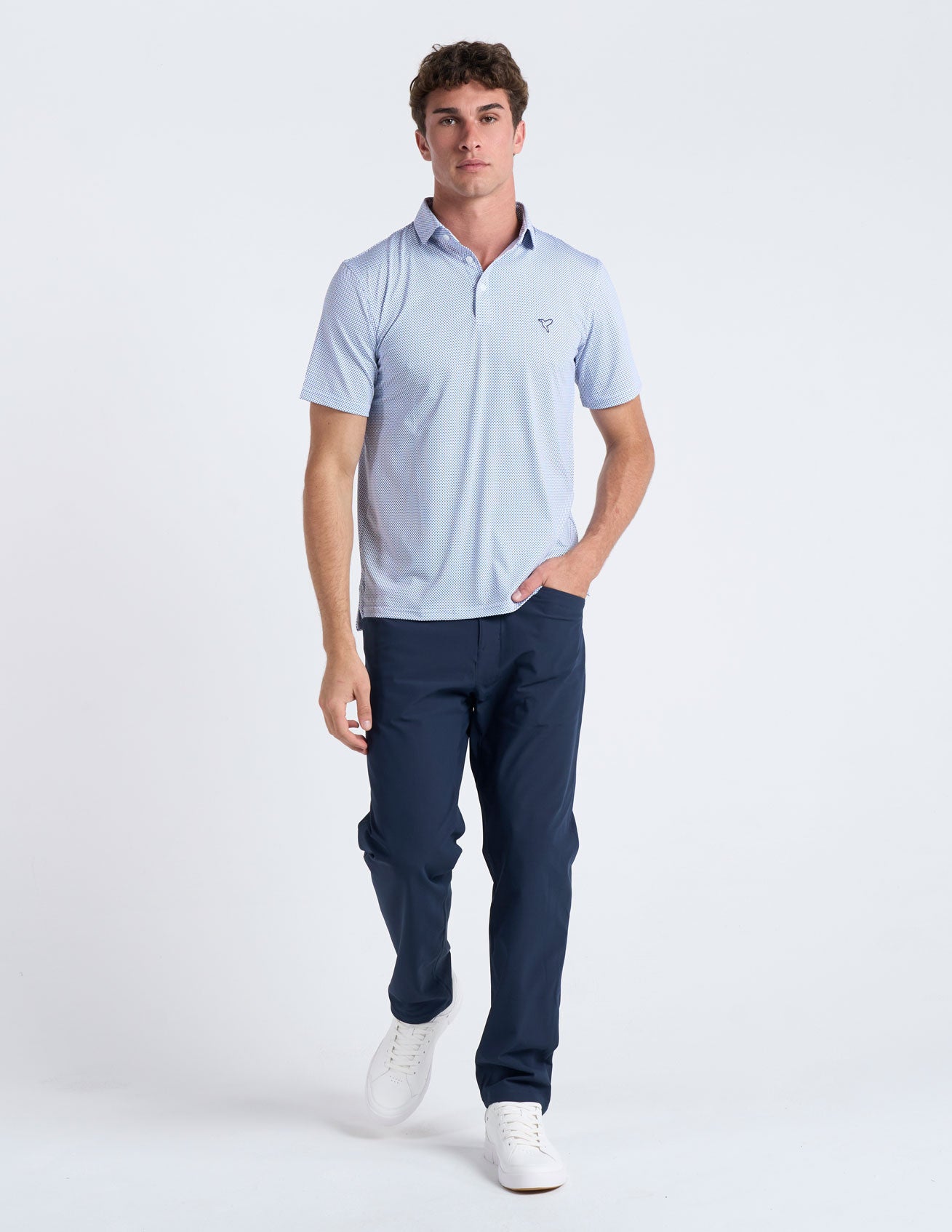 NoFlop Golf Polo - Blue Bowtie (The Texas Wedge Enthusiast)