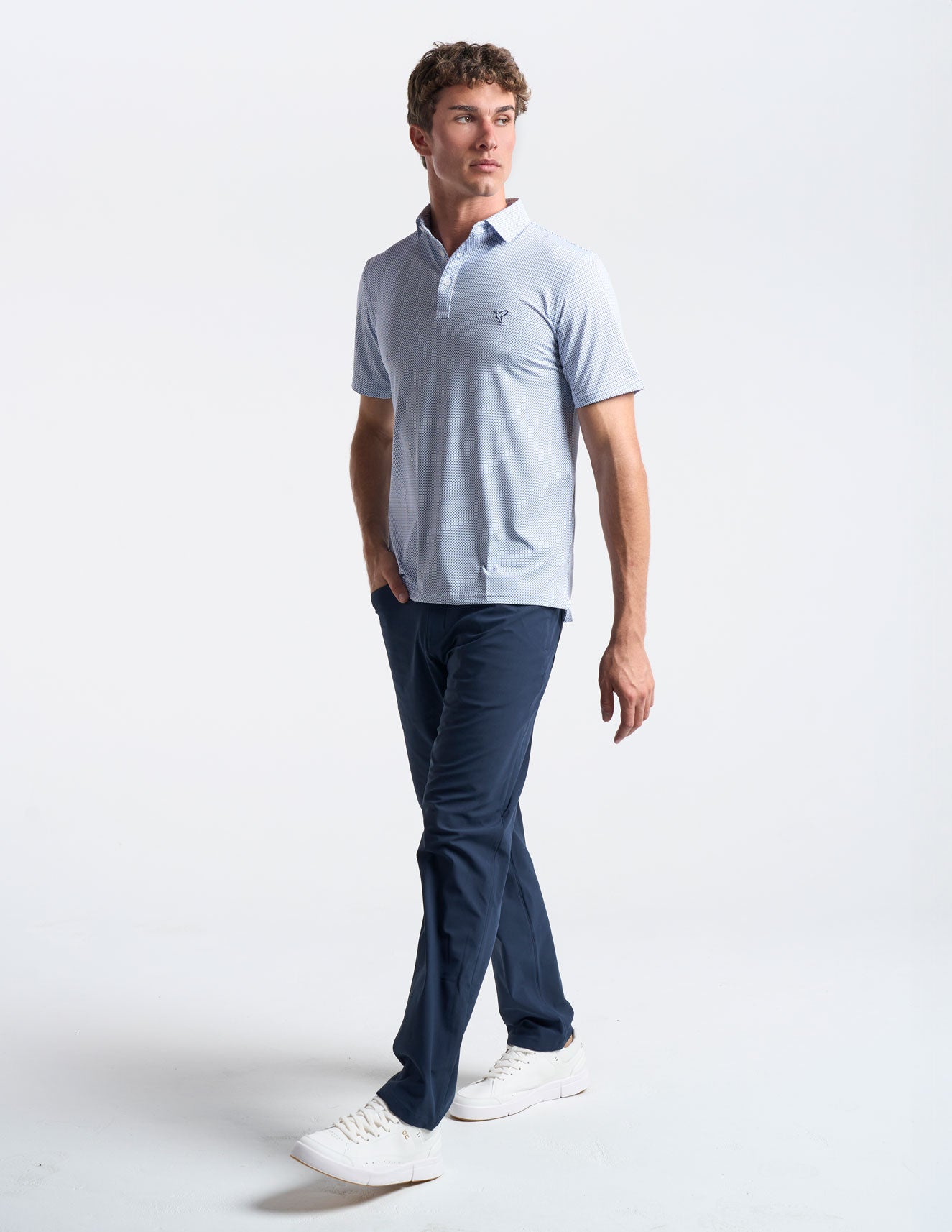 NoFlop Golf Polo - Blue Bowtie (The Texas Wedge Enthusiast)