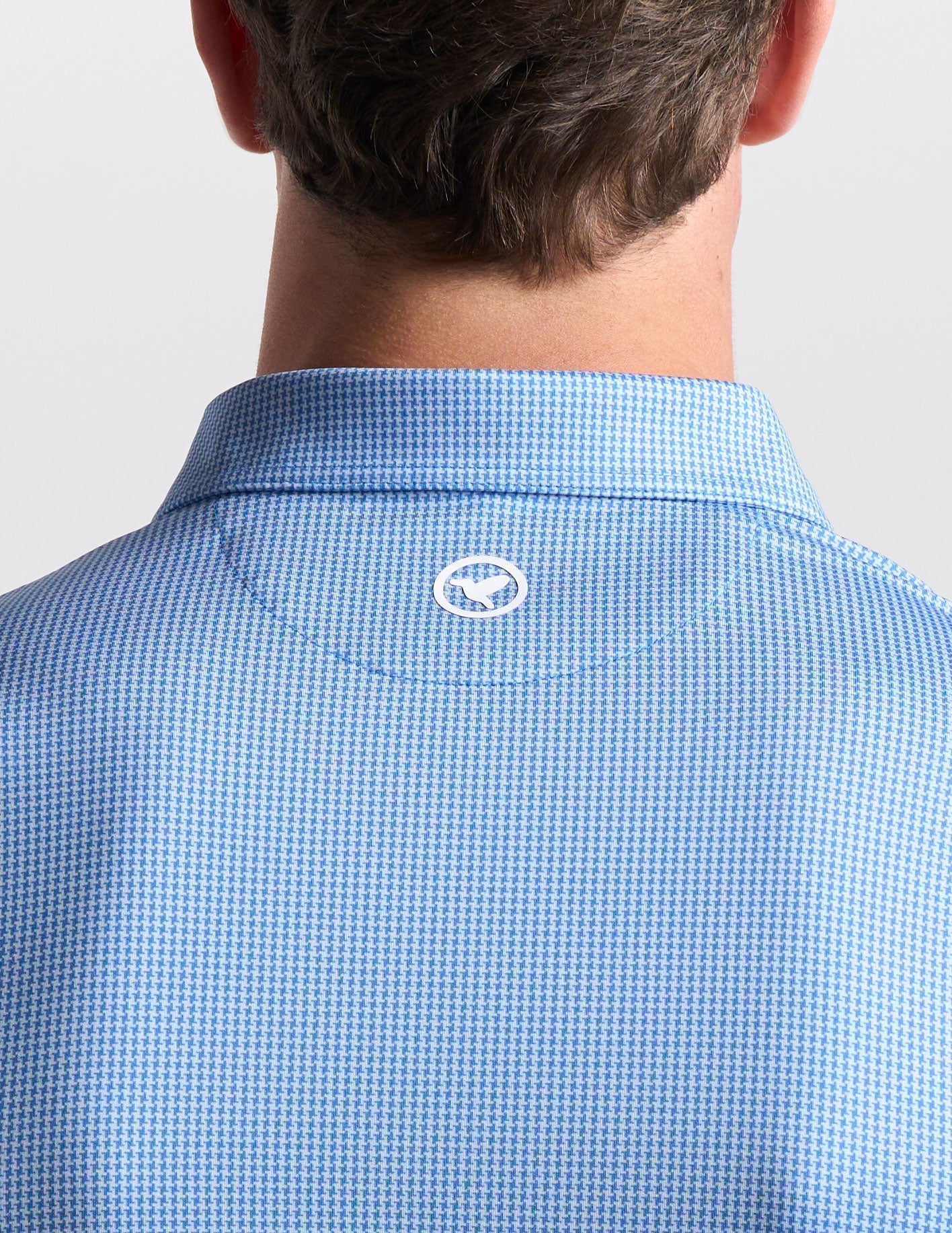 NoFlop Golf Polo - Blue Houndstooth (The Diplomat)