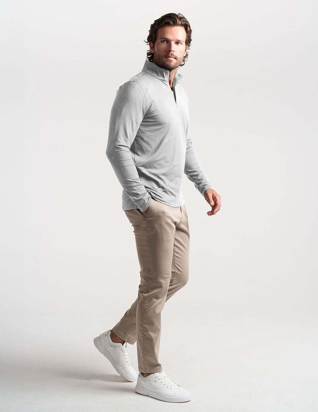 Quarter Zip - Gray (The Maverick)