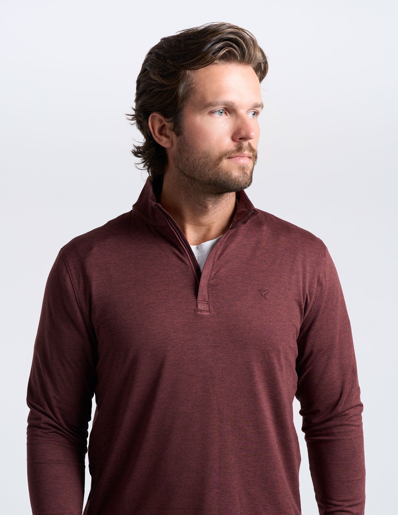 Quarter Zip - Maroon Heather (The Scarlet Layer)