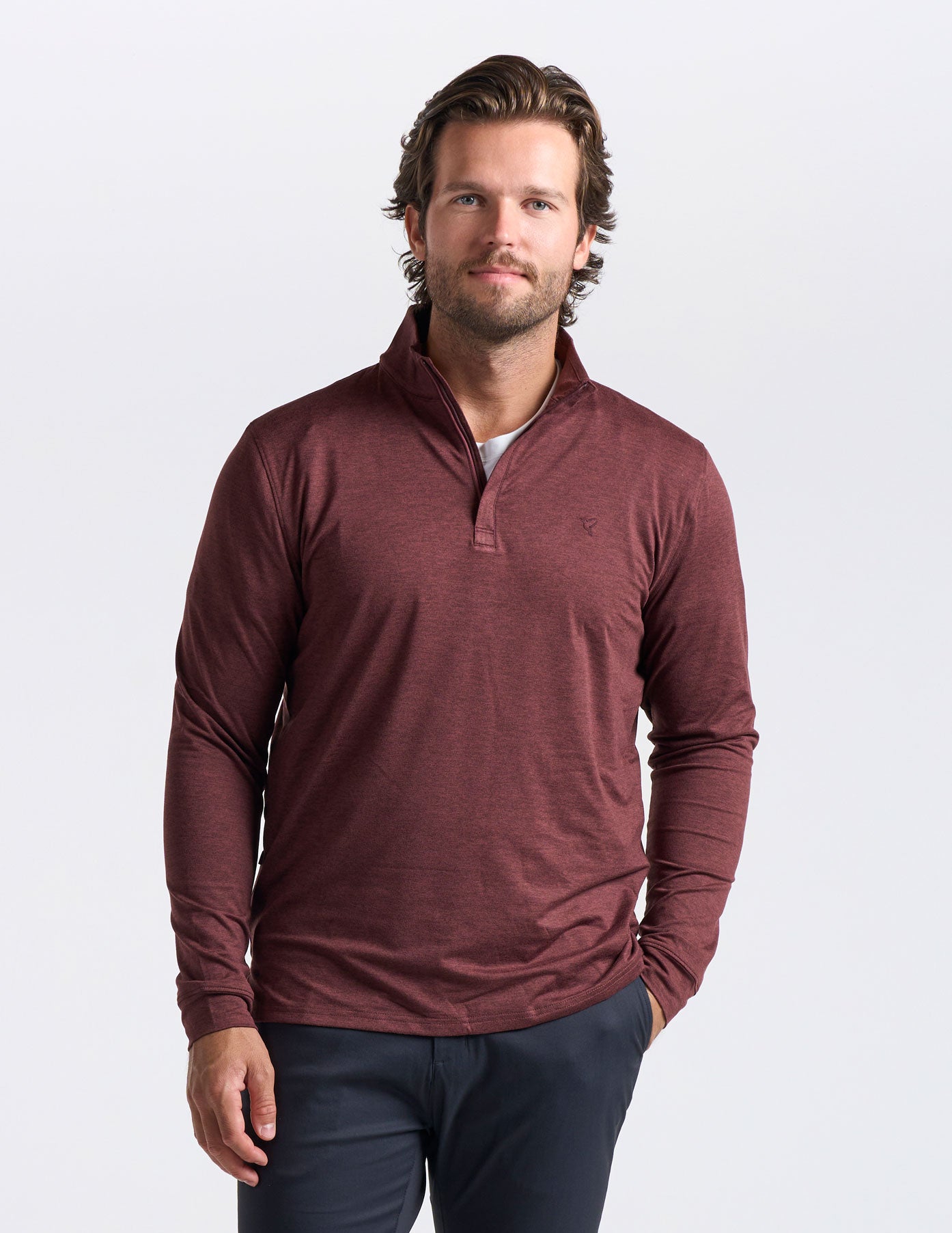 Quarter Zip - Maroon Heather (The Scarlet Layer)