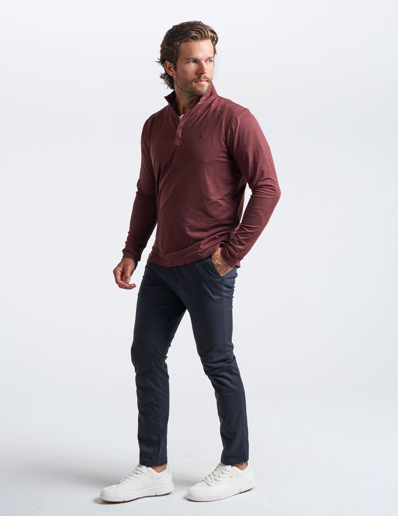 Quarter Zip - Maroon Heather (The Scarlet Layer)