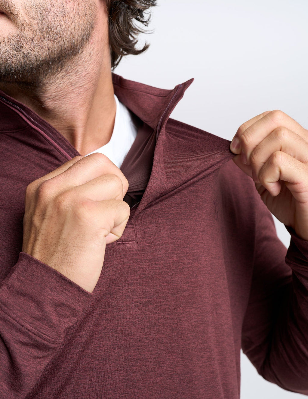 Quarter Zip - Maroon Heather (The Scarlet Layer)
