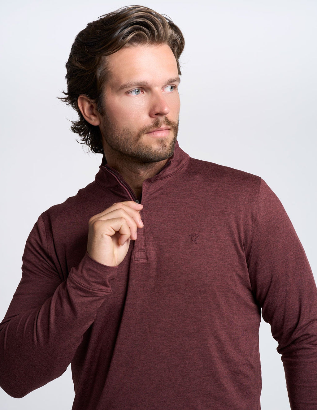Quarter Zip - Maroon Heather (The Scarlet Layer)