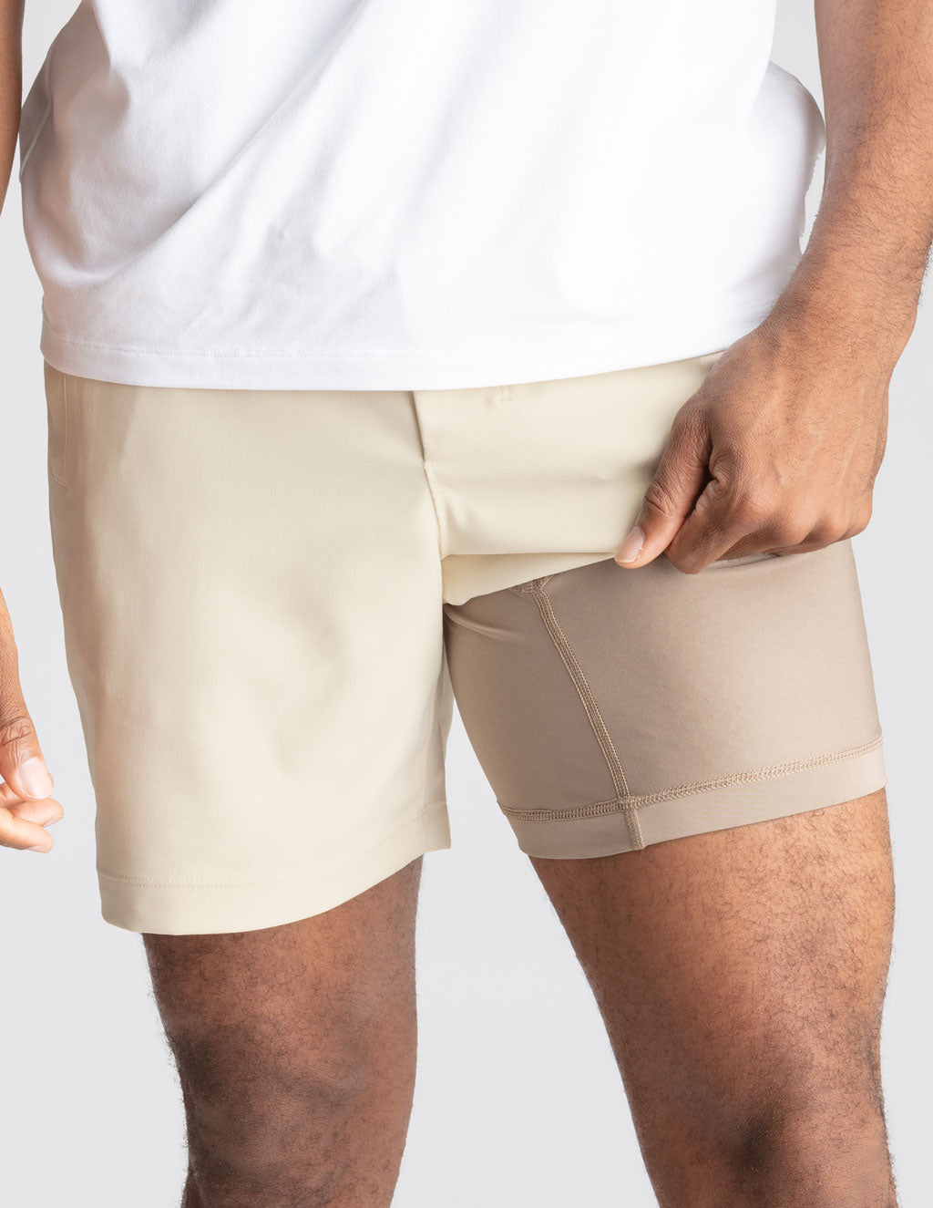 3 in 1 Khaki Shorts - Stone (The Irish Exits)