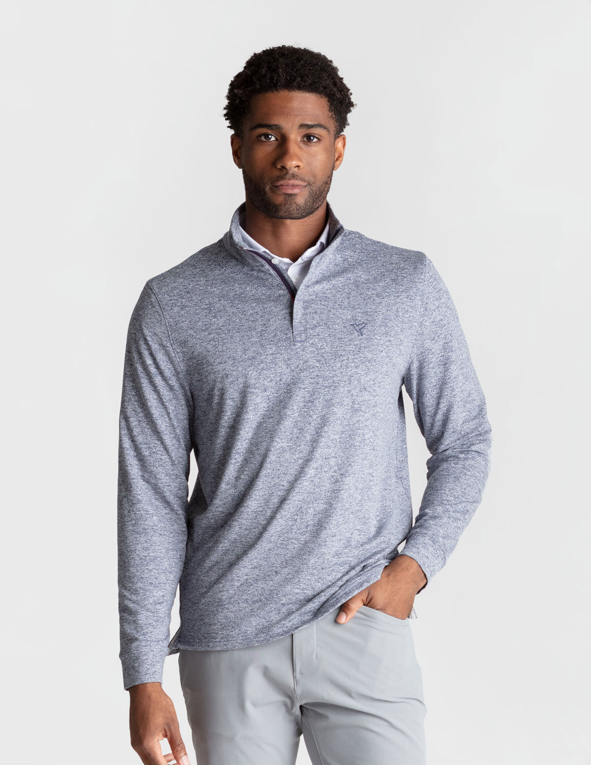Quarter Zip - Navy Heather (The Last Guy Up)