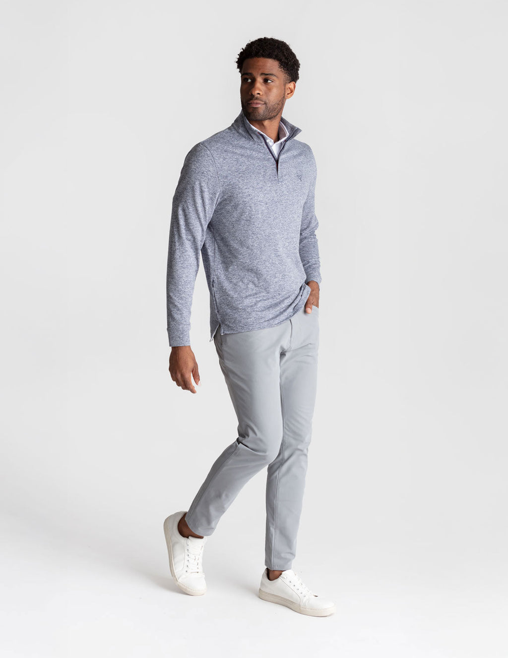 Quarter Zip - Navy Heather (The Last Guy Up)