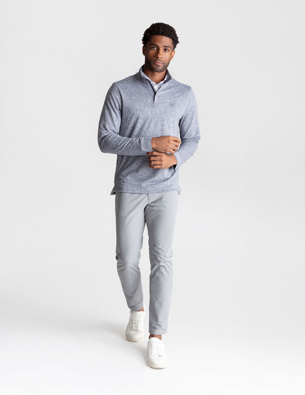 Quarter Zip - Navy Heather (The Last Guy Up)