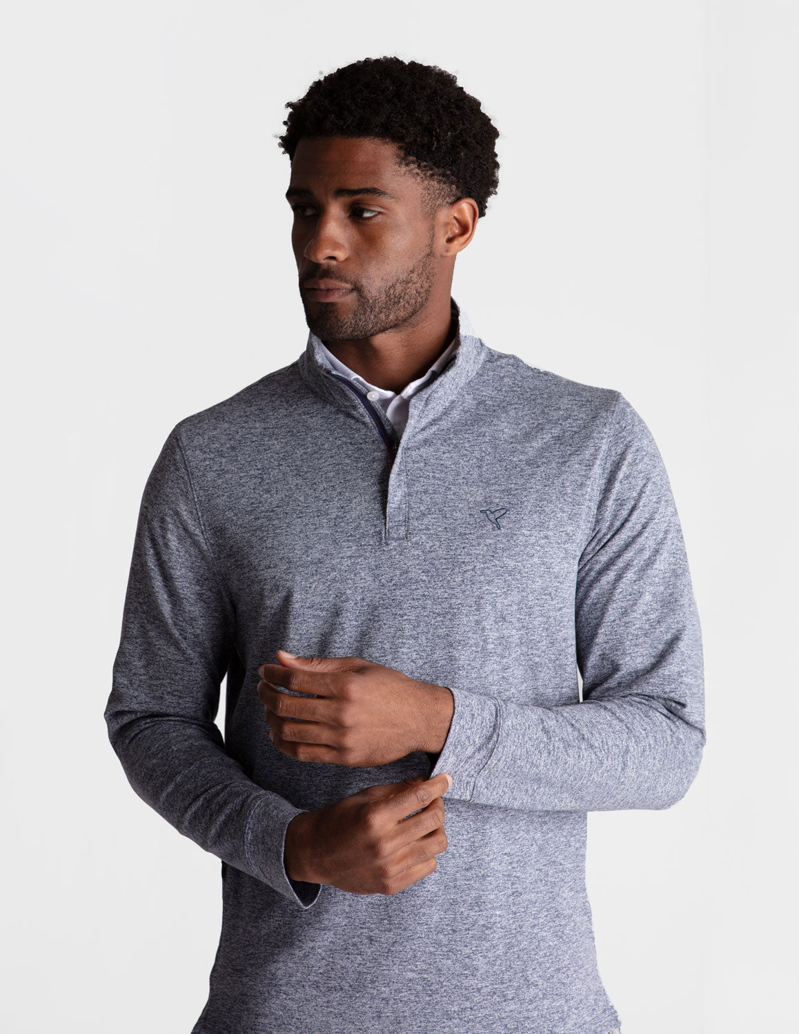 Quarter Zip - Navy Heather (The Last Guy Up)