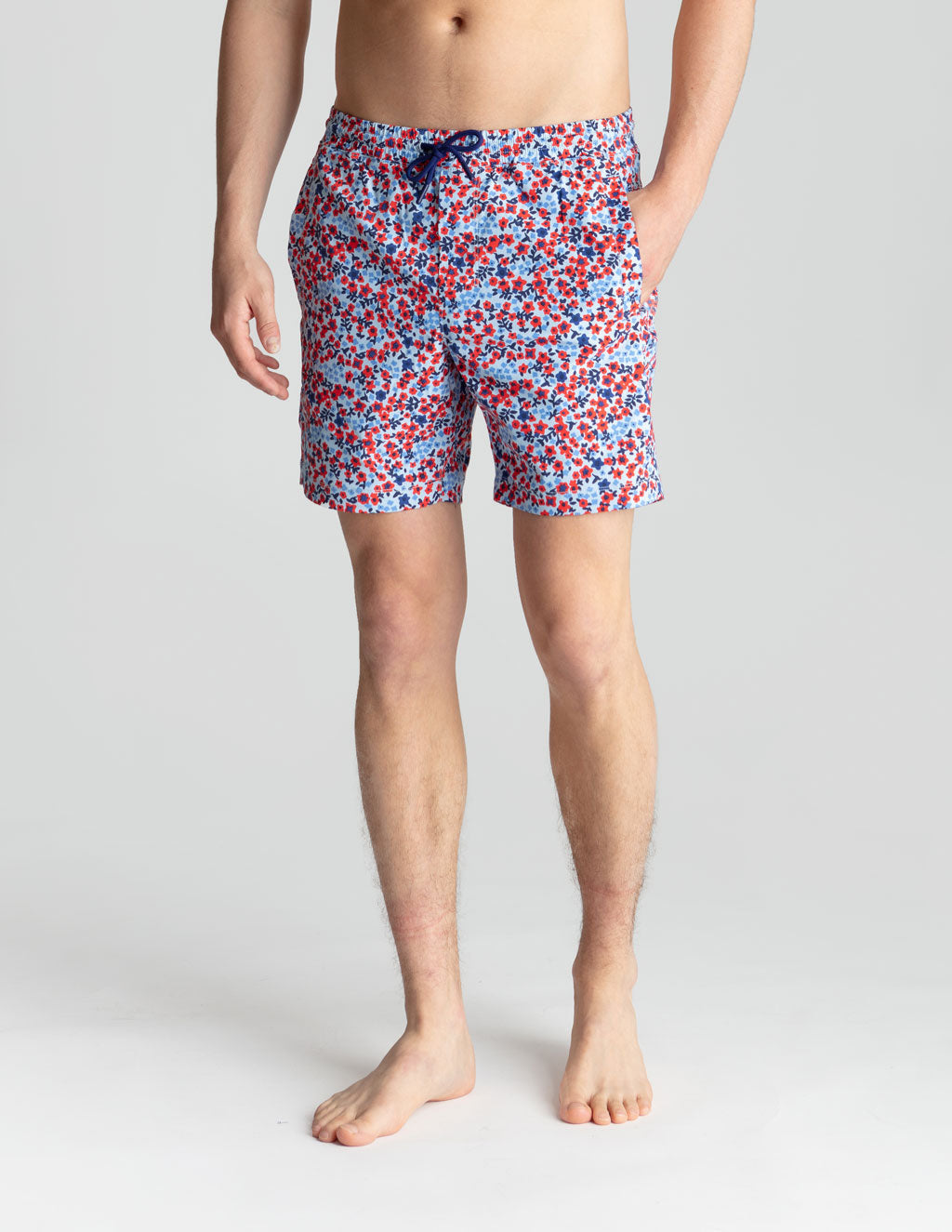 Swim Shorts - Blue &amp; Red Flower (Yachtstock '77)