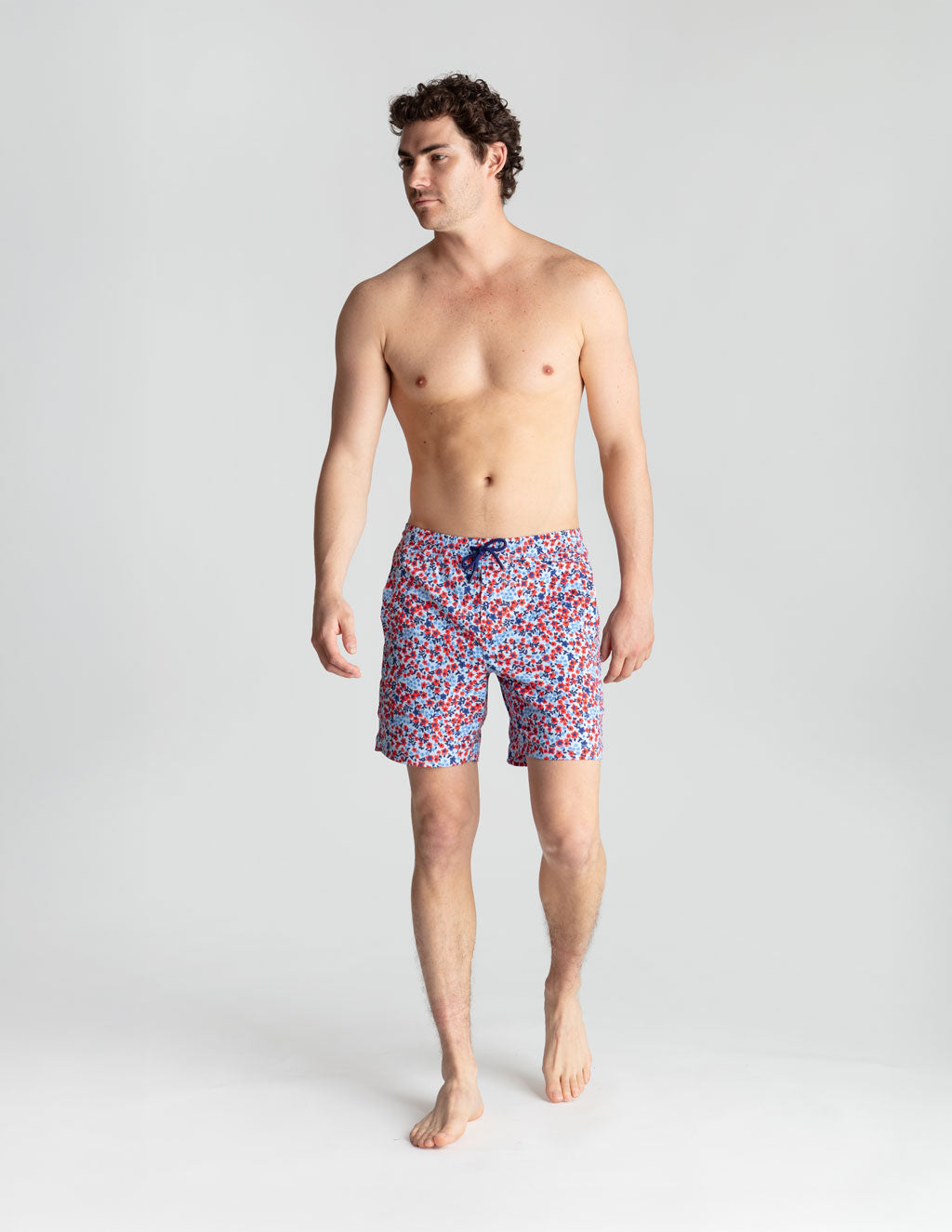 Swim Shorts - Blue &amp; Red Flower (Yachtstock '77)