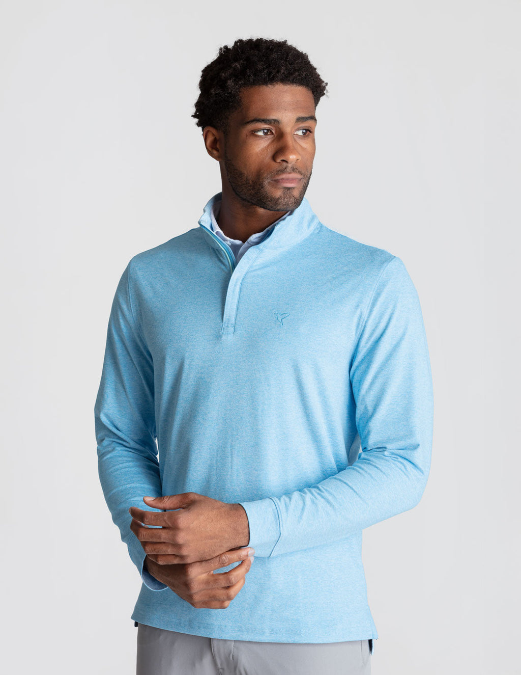 Quarter Zip - Light Blue Heather (The Roadie)