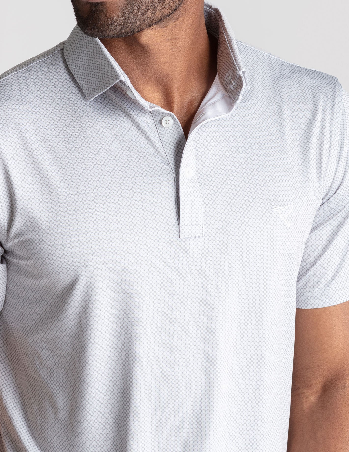 NoFlop Golf Polo - Gray Bowtie (The Clubhouse Fixture)