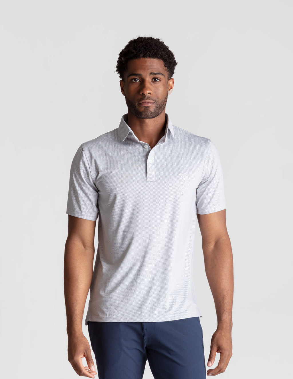 NoFlop Golf Polo - Gray Bowtie (The Clubhouse Fixture)
