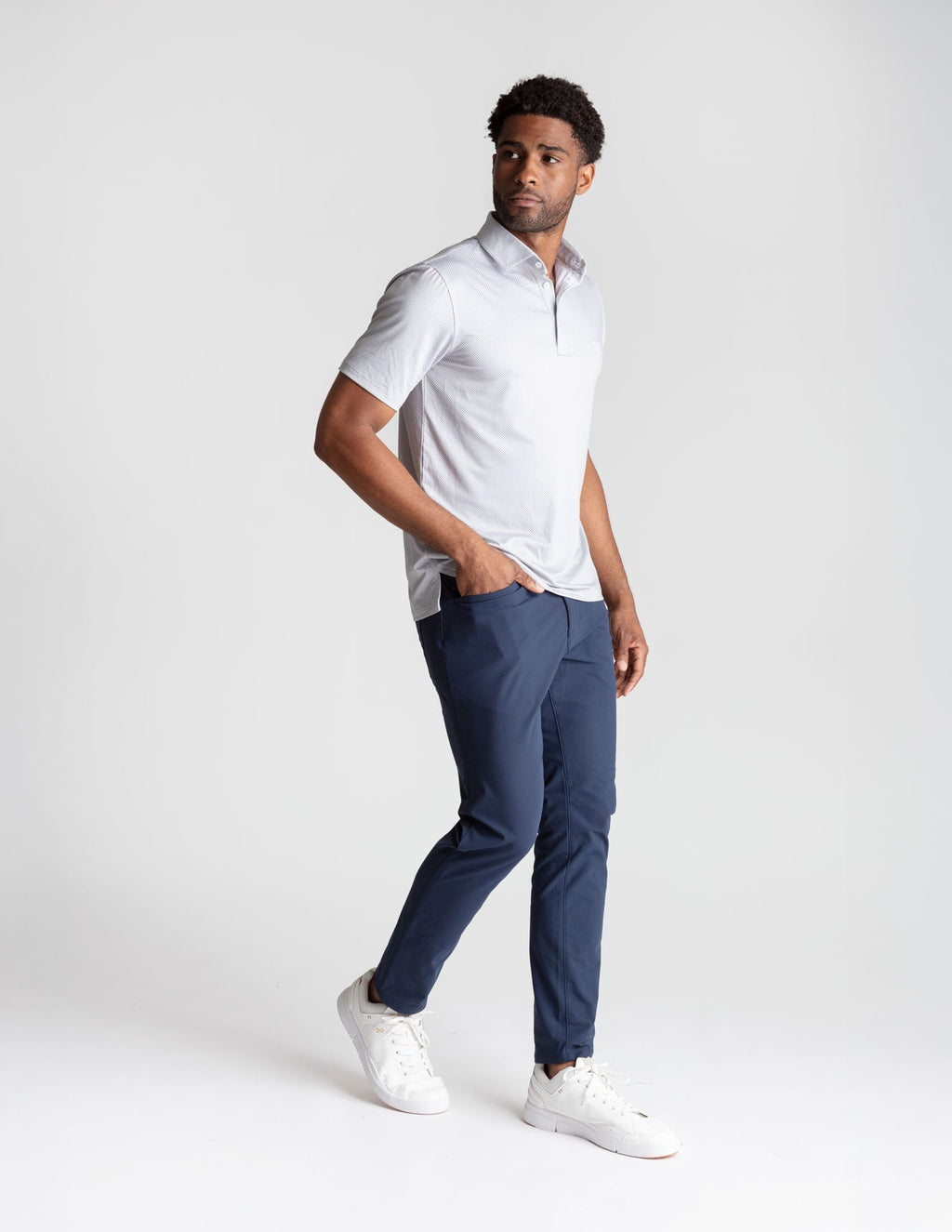 NoFlop Golf Polo - Gray Bowtie (The Clubhouse Fixture)